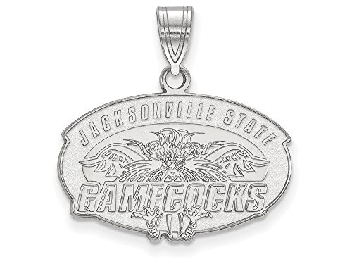 LogoArt SS003JAC Sterling Silver Jacksonville State University Medium Pendant Chain Included