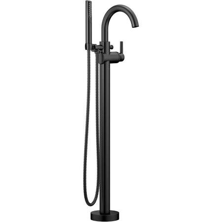 Delta T4759BLFL Faucet Trinsic Contemporary Floor-Mount Tub Filler Trim, Matte Black
