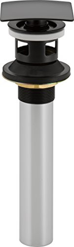 Delta 72175BL Faucet N/A Square Push Pop-Up with Overflow, Matte Black