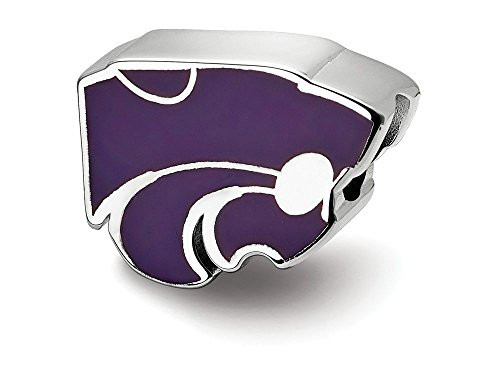 LogoArt SS500KSU Kansas State Enameled Logo Bead (Sterling Sliver)
