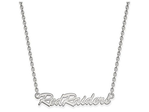 LogoArt SS074TXT-18 Sterling Silver LogoArt Texas Tech University Medium Pendant w/Necklace