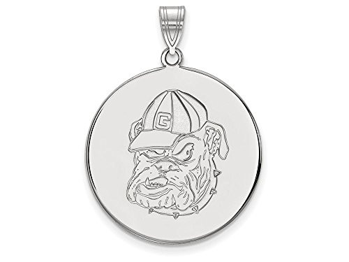 LogoArt SS080UGA Georgia Extra Large (1 Inch) Disc Pendant (Sterling Sliver)