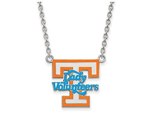 LogoArt SS081UTN-18 Tennessee Large (3/4 Inch) Enamel Pendant w/Necklace (Sterling Silver)
