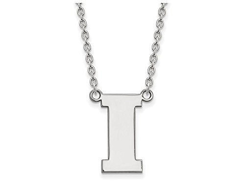 LogoArt SS069UIA-18 Sterling Silver LogoArt University of Iowa Large Pendant w/Necklace