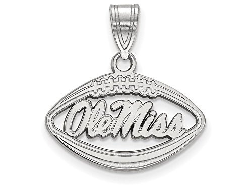 LogoArt SS067UMS Missisippi Pendant in Football (Sterling Silver).