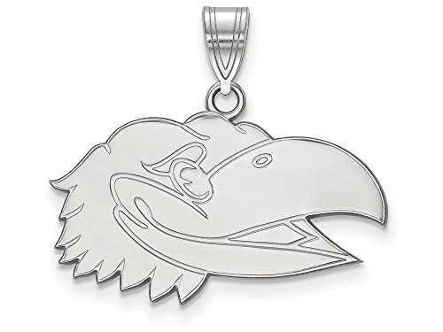 LogoArt SS061UKS Kansas Medium (5/8 Inch) Pendant (Sterling Silver).
