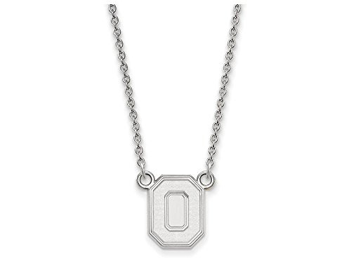 LogoArt SS053OSU-18 Sterling Silver LogoArt Ohio State University Small Pendant w/Necklace