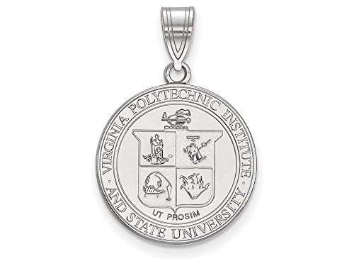 LogoArt SS063VTE Virginia Tech Large (3/4 Inch) Crest (Sterling Sliver).