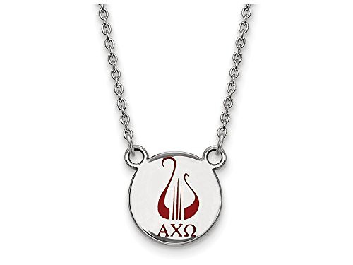 Sororities SS044ACO-18 Sterling Silver LogoArt Alpha Chi Omega XS Enl Pend w/Necklace