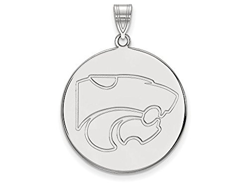 LogoArt SS066KSU Kansas State Extra Large (1 Inch) Disc Pendant (Sterling Sliver).