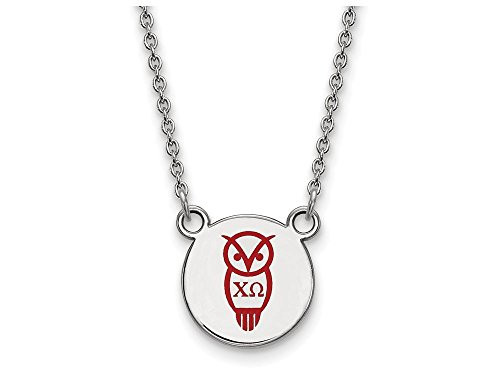 LogoArt SS044CHO-18 Chi Omega Extra Small Enameled Pendant w/Chain 18 Inch Chain