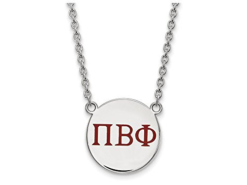 LogoArt SS028PBP-18 Sterling Silver LogoArt Pi Beta Phi Small Enl Pend w/Necklace