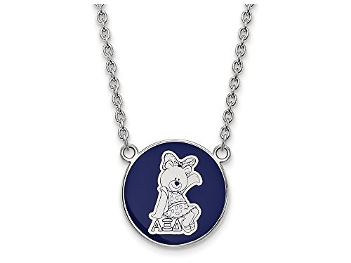 LogoArt SS043AXD-18 Sterling Silver LogoArt Alpha Xi Delta Small Enl Pend w/Necklace