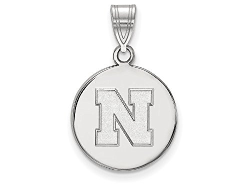 LogoArt SS059UNE Nebraska Medium (5/8 Inch) Disc Pendant (Sterling Sliver).