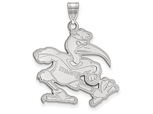 LogoArt SS047UMF Sterling Silver LogoArt University of Miami XL Pendant