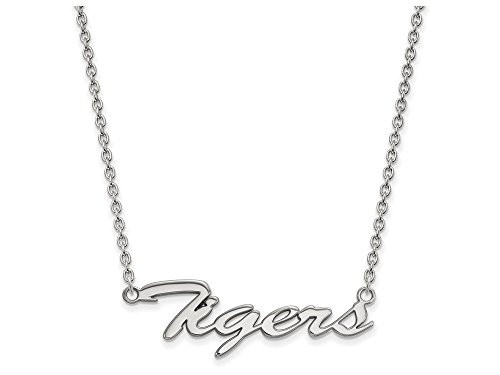 LogoArt SS043CU-18 Sterling Silver LogoArt Clemson University Necklace