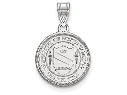 LogoArt SS057UNC Sterling Silver LogoArt University of North Carolina Medium Crest Pendant