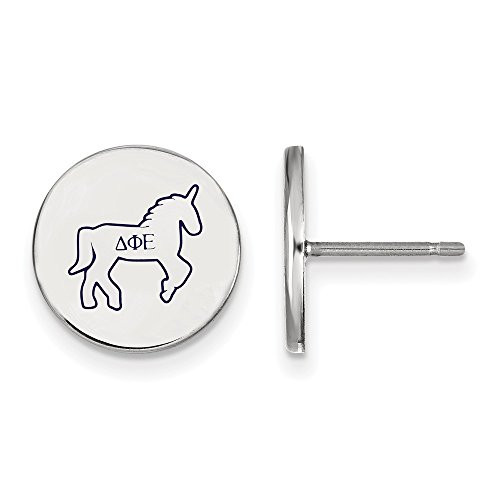 LogoArt SS047DPH Sterling Silver LogoArt Delta Phi Epsilon Enameled Post Earringss