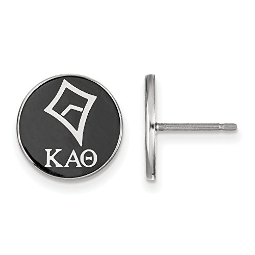 LogoArt SS046KAT Sterling Silver LogoArt Kappa Alpha Theta Enameled Post Earringss