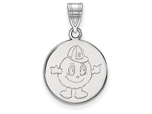 LogoArt SS045SYU Sterling Silver LogoArt Syracuse University Medium Disc Pendant