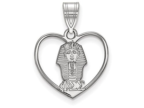LogoArt SS040PSS Sterling Silver Phi Sigma Sigma Heart Pendant Chain Included
