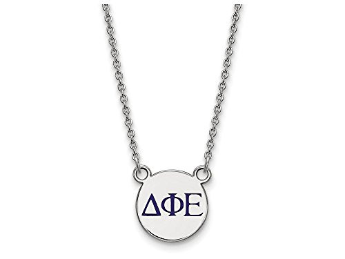 LogoArt SS027DPH-18 Delta Phi Epsilon Extra Small Enameled Pendant w/Chain 18 Inch Chain.