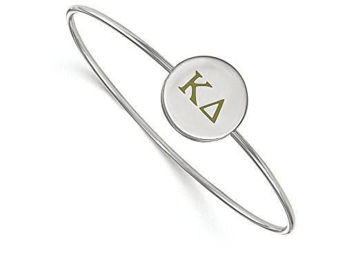 LogoArt SS023KD-7 Sterling Silver LogoArt Kappa Delta Enameled Slip-on Bangle