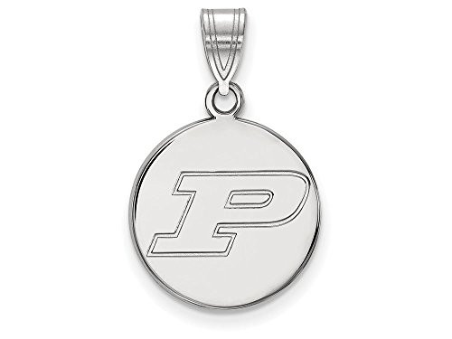 LogoArt SS032PU Purdue Medium (5/8 Inch) Disc Pendant (Sterling Sliver)