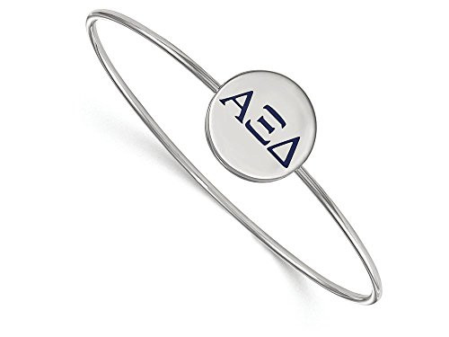 LogoArt SS023AXD-7 Sterling Silver Alpha Xi Delta Enameled Slip-on Bangle.