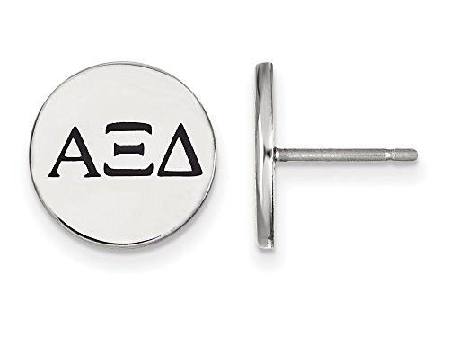 LogoArt SS033AXD Sterling Silver LogoArt Alpha Xi Delta Enameled Post Earringss