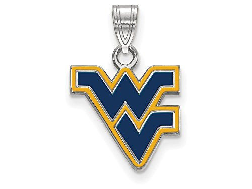 LogoArt SS031WVU Sterling Silver LogoArt West Virginia University Small Enamel Pendant
