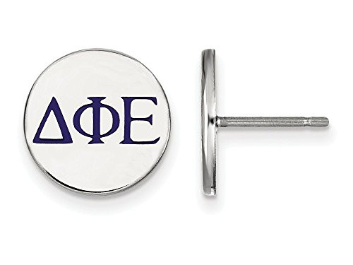 LogoArt SS032DPH Sterling Silver LogoArt Delta Phi Epsilon Enameled Post Earringss