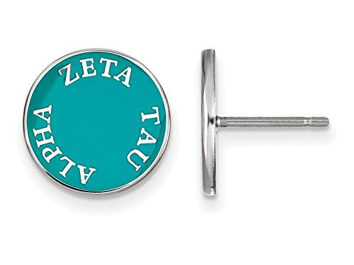 Sororities SS019ZTA Sterling Silver LogoArt Zeta Tau Alpha Enameled Post Earringss
