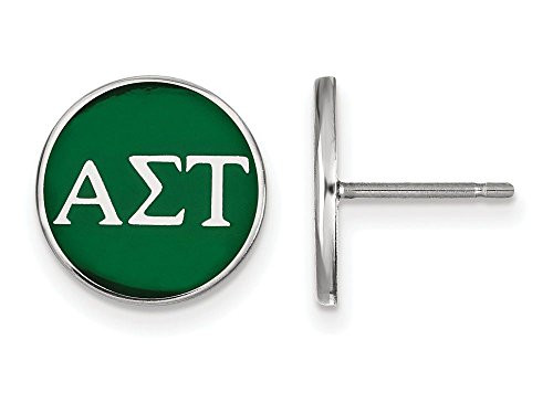 Sororities SS031ALS Sterling Silver LogoArt Alpha Sigma Tau Enameled Post Earringss