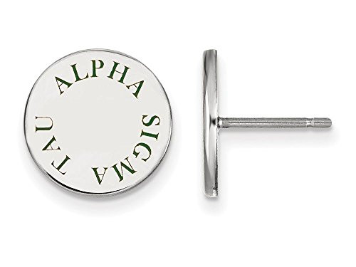 Sororities SS020ALS Sterling Silver LogoArt Alpha Sigma Tau Enameled Post Earringss