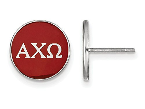 Sororities SS031ACO Sterling Silver LogoArt Alpha Chi Omega Enameled Post Earringss