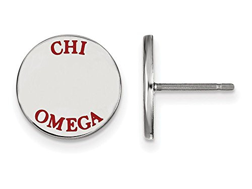 LogoArt SS020CHO Sterling Silver LogoArt Chi Omega Enameled Post Earringss