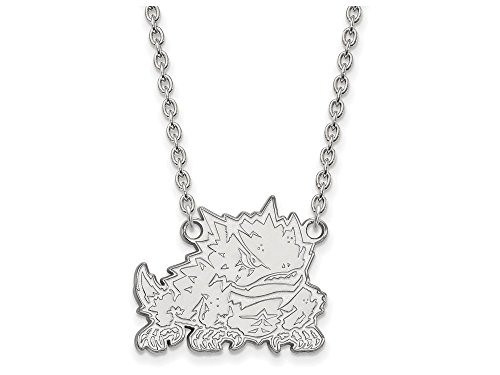 LogoArt SS025TCU-18 Sterling Silver LogoArt Texas Christian University Large Pendant w/Necklace