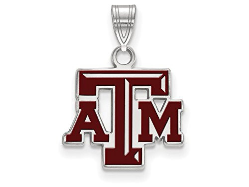 LogoArt SS025TAM Texas A & M Small (1/2 Inch) Enamel Pendant (Sterling Silver).
