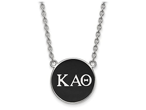 LogoArt SS030KAT-18 Sterling Silver LogoArt Kappa Alpha Theta Small Enl Pend w/Necklace