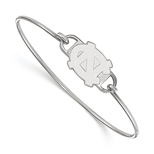 LogoArt SS019UNC-7 Sterling Silver University Of North Carolina Small Ctr Wire Bangle.