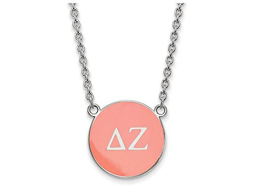 LogoArt SS030DZ-18 Sterling Silver LogoArt Delta Zeta Small Enl Pend w/Necklace