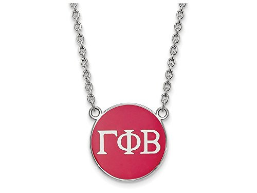LogoArt SS030GPB-18 Sterling Silver LogoArt Gamma Phi Beta Small Enl Pend w/Necklace