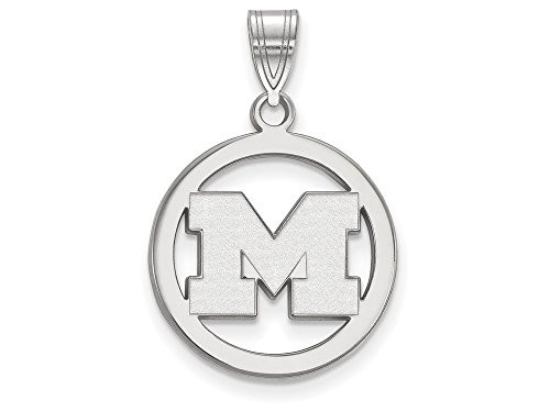 LogoArt SS030UM Sterling Silver LogoArt Michigan (Univ Of) Sm Pendant in Circle