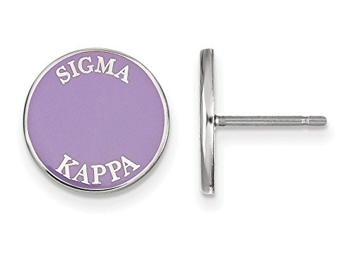 Sororities SS019SKP Sterling Silver LogoArt Sigma Kappa Enameled Post Earringss