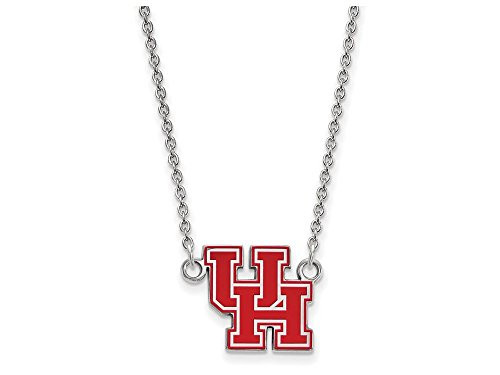 LogoArt SS021UHO-18 Houston Small (1/2 Inch) Enamel Pendant w/necklace (Sterling Silver).