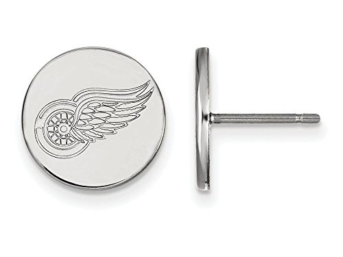 LogoArt SS038RWI Detroit Red Wings Small (1/2 Inch) Disc Earrings (Sterling Sliver)