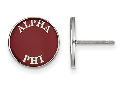 LogoArt SS019APH Sterling Silver LogoArt Alpha Phi Enameled Post Earringss