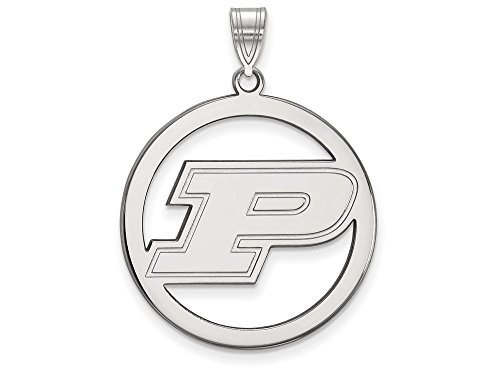 LogoArt SS029PU Purdue Large (3/4 Inch) Pendant in Circle (Sterling Silver).