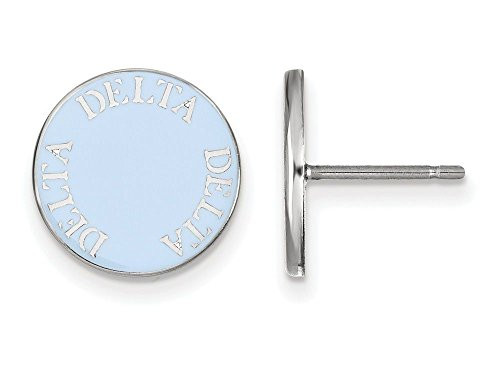 LogoArt SS019DDD Sterling Silver LogoArt Delta Delta Delta Enameled Post Earringss